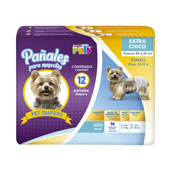 PAÑALES XCH PARA PERRO - 12 PZ