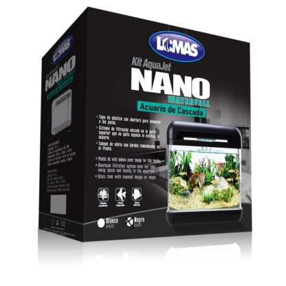 KIT NANO ACUARIO NEGRO C/LUZ LED 10 LT