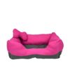 CAMA RECTANGULAR BICOLOR ROSA Y GRIS.