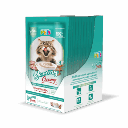 YUMMY CREAMY P/GATO PESCADO Y CAMARON - 12 PZAS