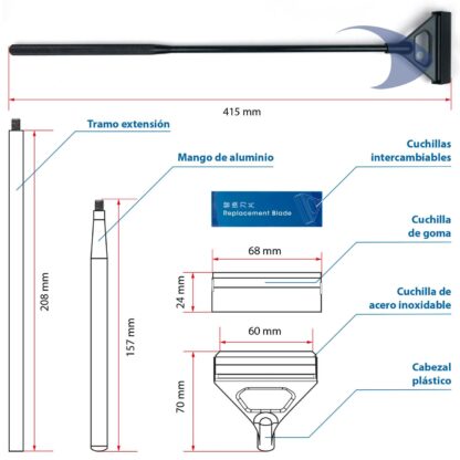 Rasqueta de aluminio 2 en 1 - Image 2