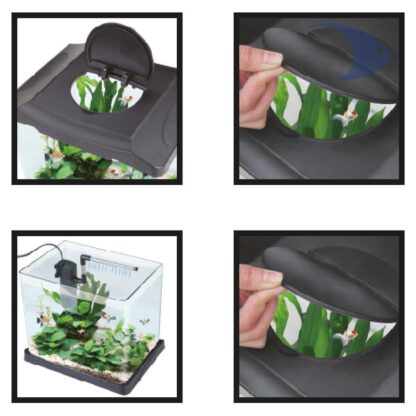 Mini acuario de escritorio DSN-315, con tapa, filtro y lámpara 16 Litros. - Image 9