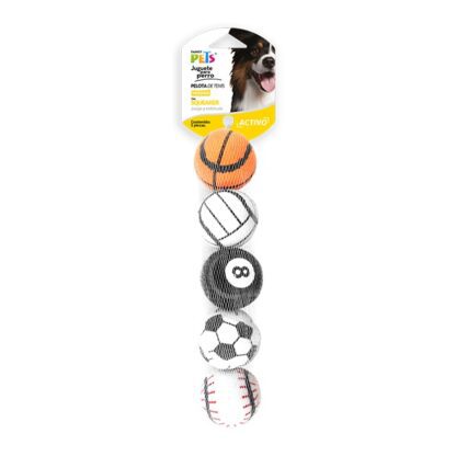 JUGUETE PELOTAS DE TENIS DEPORTIVAS 5 PZAS