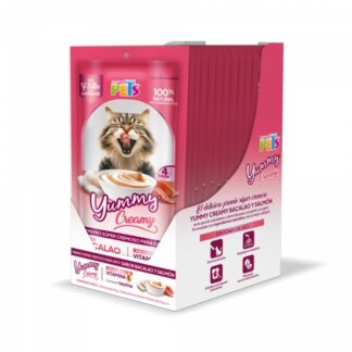 YUMMY CREAMY P/GATO BACALAO Y SALMON - 12 PZAS